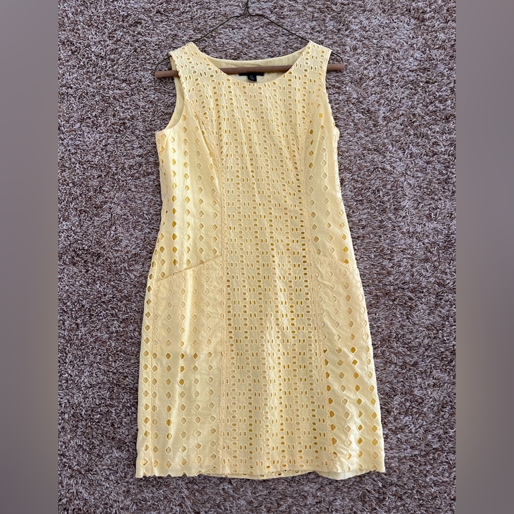 Cynthia Rowley yellow eyelet dress size 4